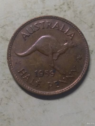 Лот: 18269367. Фото: 1. 1/2 пенни 1959 Австралия. Австралия и Океания