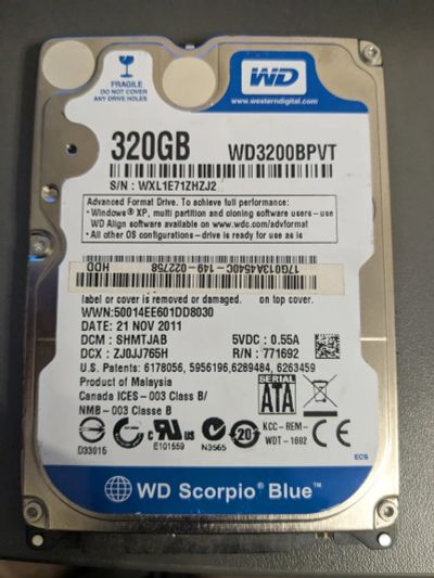 Лот: 24870704. Фото: 1. HDD WD 320 Gb. Жёсткие диски (HDD)