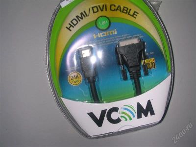 Лот: 1882860. Фото: 1. кабель HDMI19M to DVI19M VCOM... Шлейфы, кабели, переходники