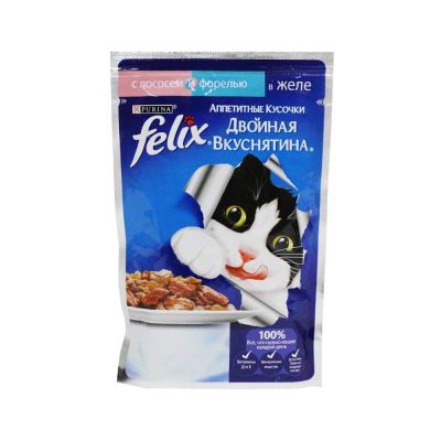 Лот: 10399049. Фото: 1. Корм Felix Двойной Вкус Лосось... Корма