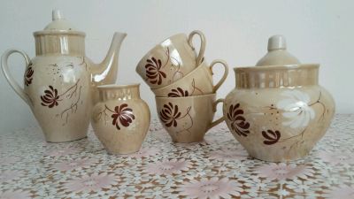 Лот: 7903774. Фото: 1. Кофейный сервиз кофейного цвета... Сервизы, наборы посуды