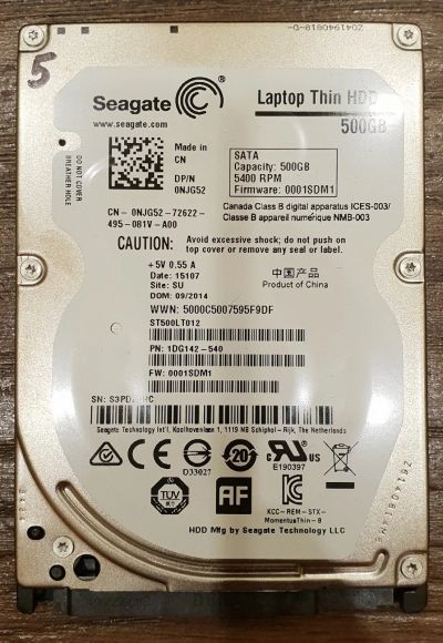 Лот: 12659604. Фото: 1. Жесткий диск HDD для ноутбука... Жёсткие диски (HDD)