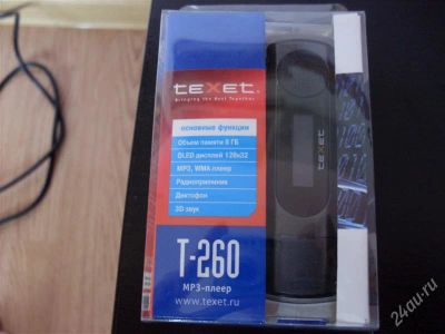 Лот: 1757057. Фото: 1. MP3 плеер Texet T-260 4Gb, радио... Плееры