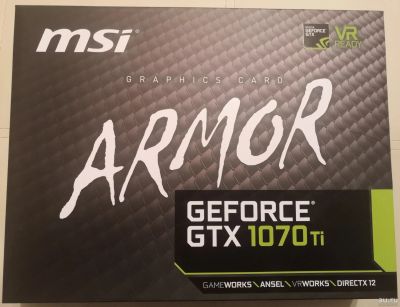 Лот: 12780444. Фото: 1. Видеокарта MSI Armor GeForce GTX1070Ti... Видеокарты