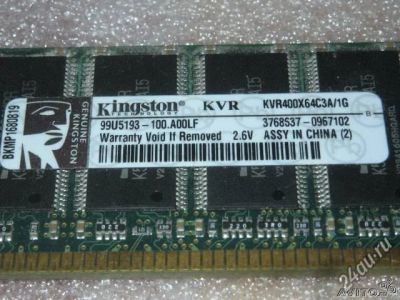 Лот: 5837963. Фото: 1. Оперативная память Kingston 1024... Оперативная память