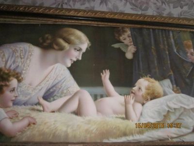 Лот: 5395744. Фото: 1. картина ангелочки. Открытки, конверты