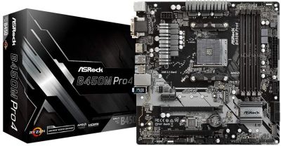 Лот: 17047597. Фото: 1. Материнская плата AM4 ASRock B450... Материнские платы