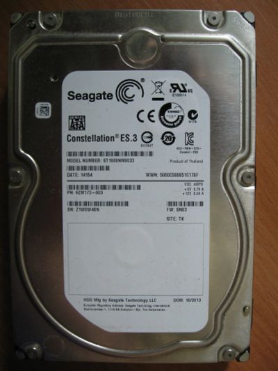 Лот: 15212335. Фото: 1. Seagate ST1000NM0033 1TB 3.5". Жёсткие диски (HDD)