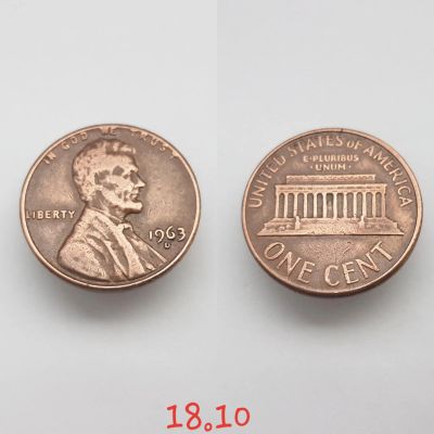 Лот: 15638643. Фото: 1. монета США 1 цент, 1963г. Lincoln... Америка