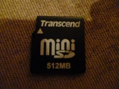 Лот: 6211570. Фото: 1. miniSD 512 mb. Transcend. Карты памяти