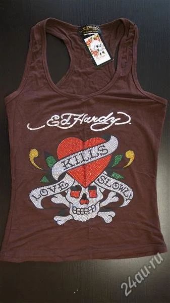 Лот: 2748043. Фото: 1. майка с черепом ED HARDY. Футболки, топы и майки