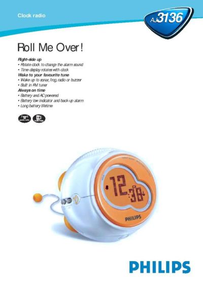 Лот: 7111184. Фото: 1. будильник Philips. Часы настенные, настольные