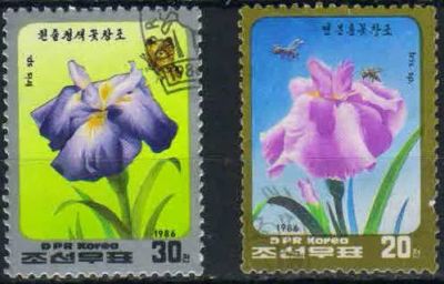 Лот: 21440165. Фото: 1. 1986. Северная Корея. Цветы. Полная... Марки