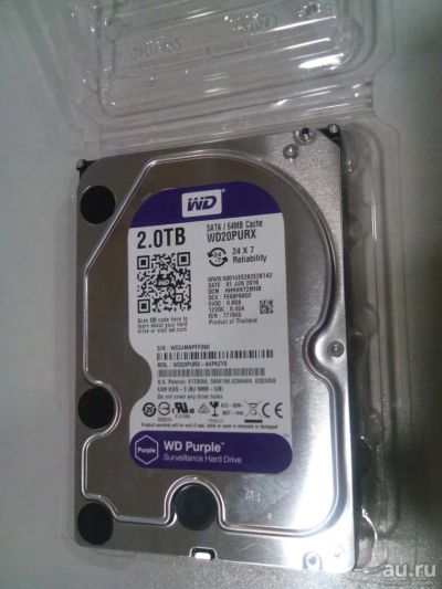 Лот: 10972046. Фото: 1. Жесткий диск 2Tb WD wd20purx Sata-III... Жёсткие диски