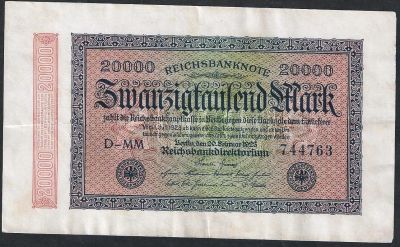 Лот: 9390515. Фото: 1. 20000 марок 1923 г. Германия... Германия и Австрия