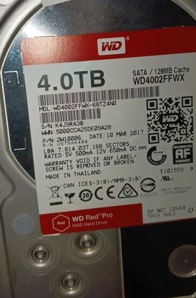 Лот: 21640128. Фото: 1. HDD 4Tb, 128Mb, есть ошибки диска... Жёсткие диски