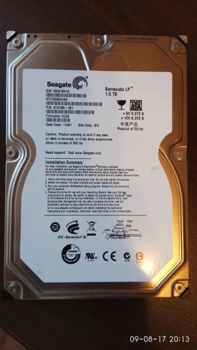 Лот: 10076094. Фото: 1. Жесткий диск Seagate ST31500541AS... Жёсткие диски (HDD)
