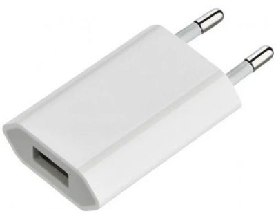 Лот: 16173673. Фото: 1. СЗУ USB 1A плоский белый (Доставим... Зарядные устройства, блоки питания, адаптеры сетевые для смартфонов
