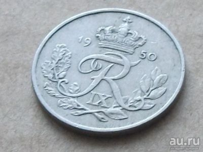Лот: 13302213. Фото: 1. Монета 25 эри оре ере Дания 1950... Европа