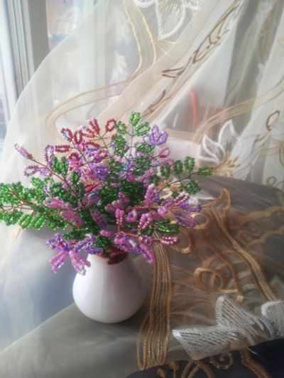 Лот: 2272075. Фото: 1. Горный вереск - букет в солонке... Искусственные и сувенирные цветы
