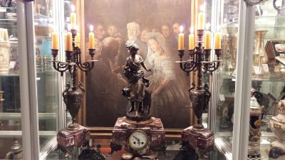 Лот: 9795336. Фото: 1. Каминный гарнитур - Часы ,Moreau... Предметы интерьера и быта