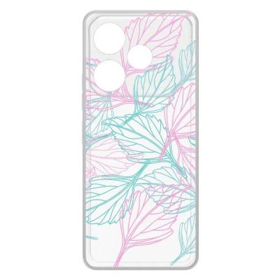 Лот: 24498623. Фото: 1. Чехол Krutoff Clear Case Листья... Чехлы, бамперы