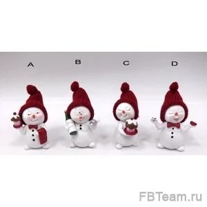 Лот: 10549701. Фото: 1. Снеговик в шапке 6*5*7см 85985. Фигурки, статуэтки