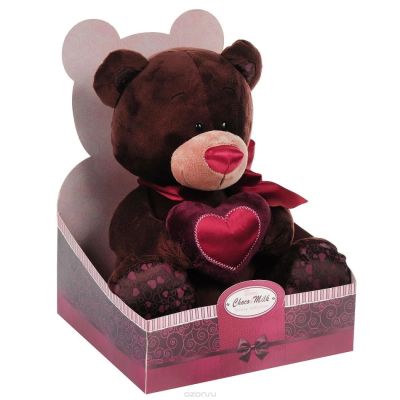 Лот: 11437830. Фото: 1. Медведь Choco milk мальчик с сердцем... Мягкие