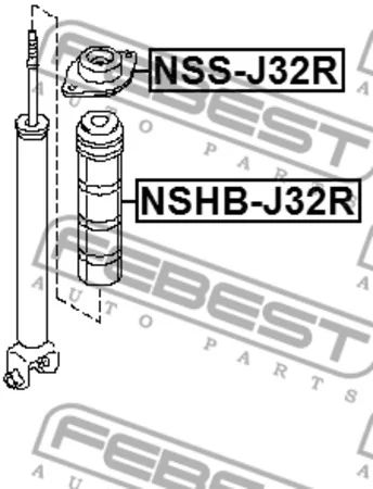 Лот: 18592083. Фото: 1. Опора заднего амортизатора NSS-J32R... Ходовая, подвеска, рулевое управление