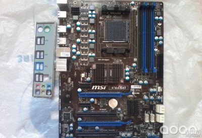 Лот: 15395322. Фото: 1. MSI 970A-G46 + задняя планка AM3... Материнские платы