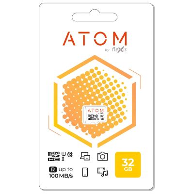 Лот: 24513486. Фото: 1. Карта памяти Atom microSDHC UHS-1... Карты памяти