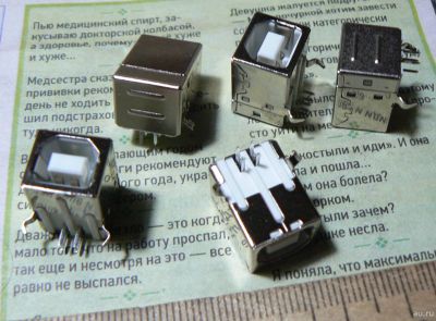 Лот: 13069668. Фото: 1. Разъём гнездо USB type B, USB... Разъёмы