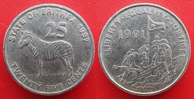 Лот: 25085155. Фото: 1. (№3519-Э252/60/LM) 25 центов 1997... Африка