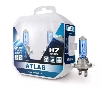Лот: 21095138. Фото: 1. Лампа H7 AVS Atlas 55Вт 12В 5000К... Оптика и освещение