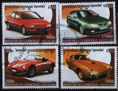 Лот: 8504592. Фото: 1. Камбоджа 2001г авто - 4 марки. Марки