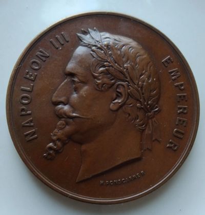 Лот: 21429814. Фото: 1. Франция Медаль1867 Всемирная выставка... Юбилейные