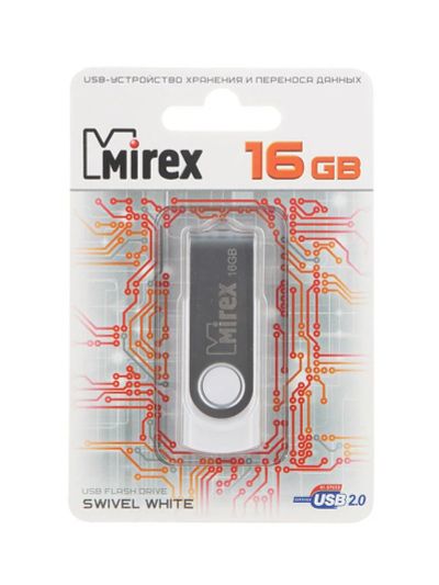Лот: 10674321. Фото: 1. Флешка USB Mirex Swivel White... USB-флеш карты
