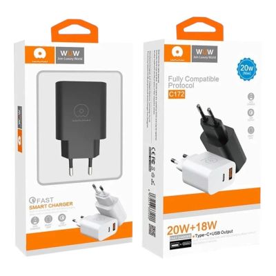 Лот: 25795133. Фото: 1. СЗУ WUW C172 1A1C QC3.0PD 20W... Зарядные устройства, блоки питания, адаптеры сетевые для смартфонов