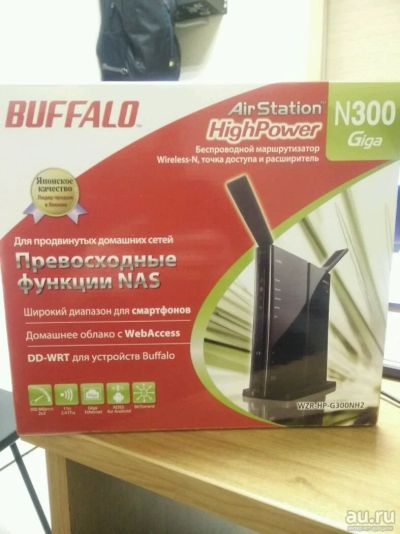 Лот: 10226025. Фото: 1. Wi-fi роутер buffalo wzr-hp-g300nh2. Маршрутизаторы (роутеры)