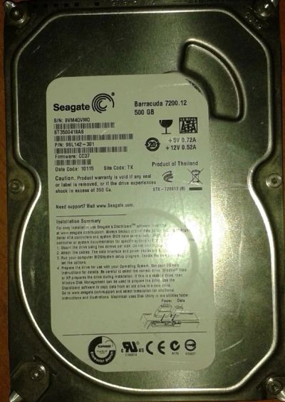 Лот: 3482116. Фото: 1. Жесткий диск 500 Гб №2. Жёсткие диски (HDD)