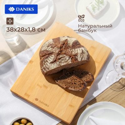 Лот: 24117465. Фото: 1. Доска разделочная бамбук, 38х28х1... Кухонные аксессуары