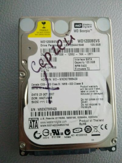 Лот: 11713822. Фото: 1. Жёсткий диск для ноутбука wd 120... Жёсткие диски (HDD)