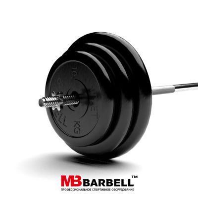 Лот: 22395179. Фото: 1. Штанга обрезиненная MB Barbell... Штанги, блины