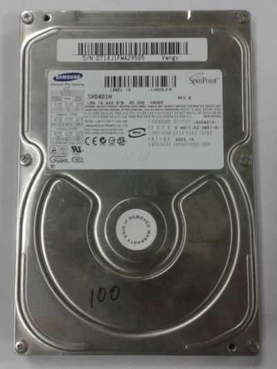 Лот: 8277935. Фото: 1. Жесткий диск Samsung SV0401H 40... Жёсткие диски (HDD)