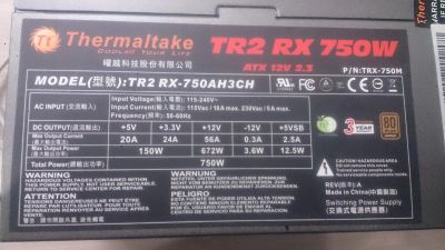 Лот: 12015436. Фото: 1. блок питания Thermaltake TR2 RX-750AH3CH. Корпуса, блоки питания