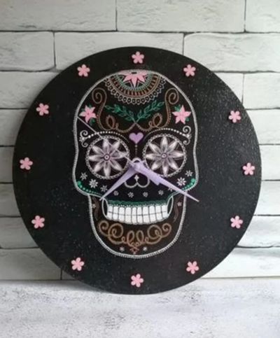 Лот: 24679174. Фото: 1. Часы настенные Sugar skull/Calavera... Часы настенные, настольные