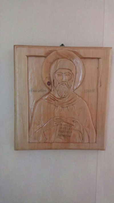 Лот: 5988415. Фото: 1. Икона Святой Антон-резьба по дереву. Иконы