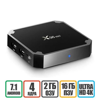 Лот: 12490916. Фото: 1. X96 mini TV BOX Android Смарт... Другое (тв и видео)