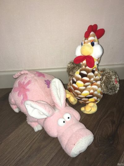 Лот: 16160853. Фото: 1. Петушок кукарекает , свинка разговаривает... Мягкие