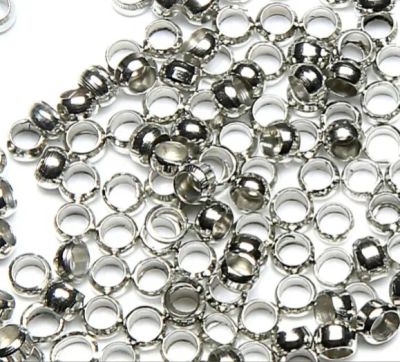 Лот: 25778007. Фото: 1. Обжимные бусины, цвет Rhodium. Материалы для ручной работы